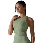 Womens Sports Yoga 80%Nylon 20%Spandex Tank Top Y-7047 print logo 13