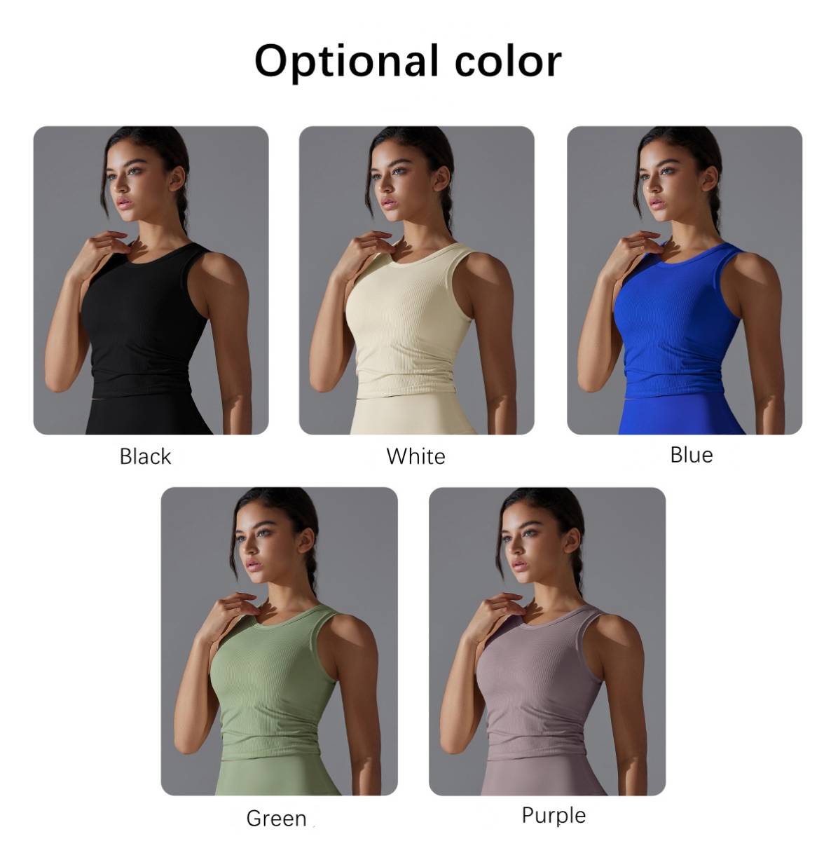 Womens Sports Yoga 80%Nylon 20%Spandex Tank Top Y-7047 print logo 21