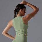 Womens Sports Yoga 80%Nylon 20%Spandex Tank Top Y-7047 print logo 53