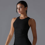 Womens Sports Yoga 80%Nylon 20%Spandex Tank Top Y-7047 print logo 14