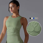 Womens Sports Yoga 80%Nylon 20%Spandex Tank Top Y-7047 print logo 8