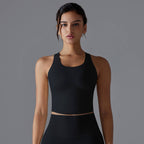 Womens Workout Yoga 80%Nylon 20%Spandex Tank Top Y-7055 print logo 21