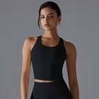 Womens Workout Yoga 80%Nylon 20%Spandex Tank Top Y-7055 print logo 26