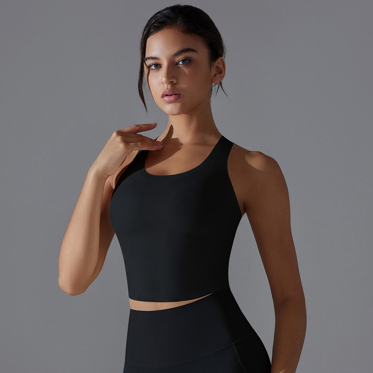 Womens Workout Yoga 80%Nylon 20%Spandex Tank Top Y-7055 print logo 27