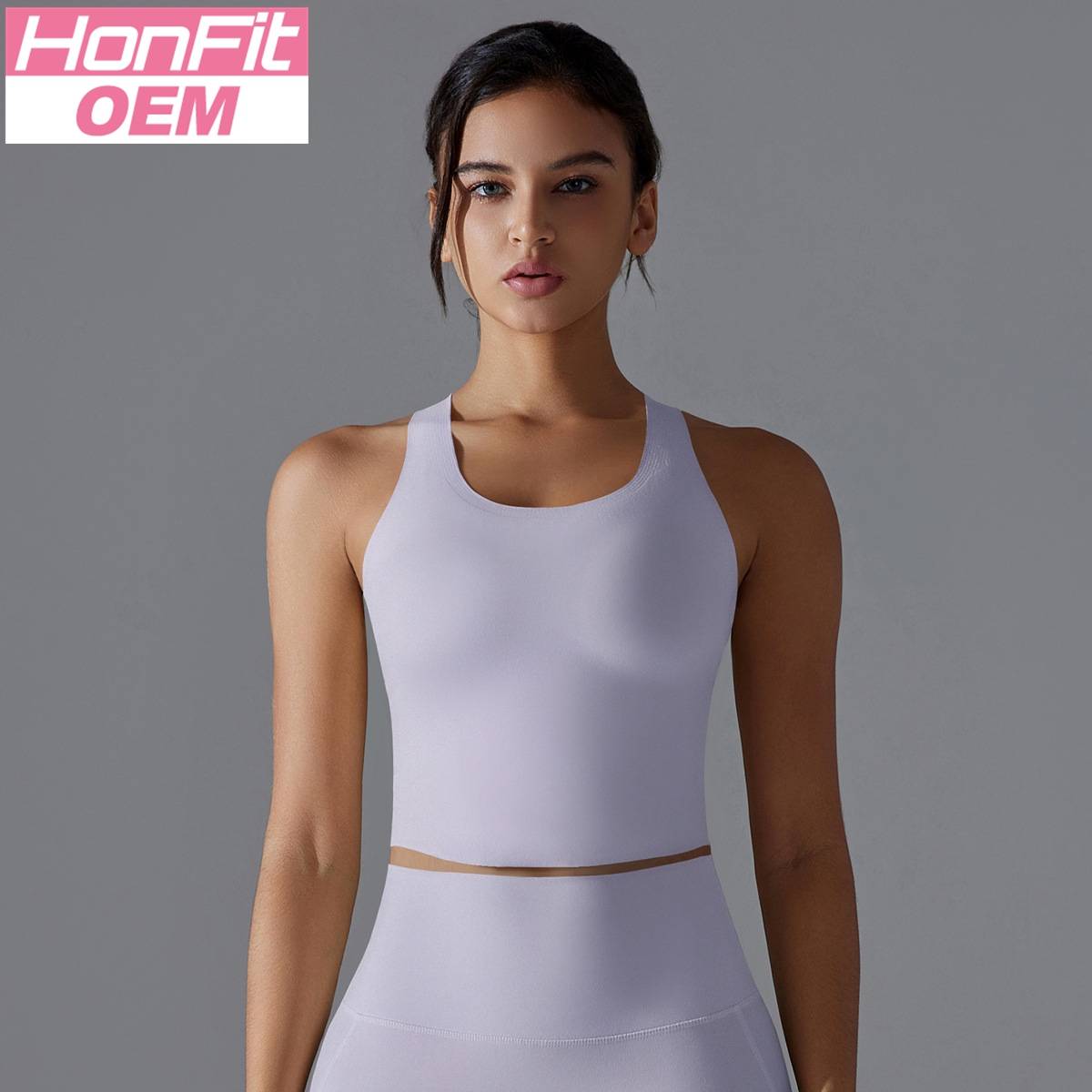 Womens Workout Yoga 80%Nylon 20%Spandex Tank Top Y-7055 print logo 19