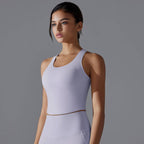 Womens Workout Yoga 80%Nylon 20%Spandex Tank Top Y-7055 print logo 51