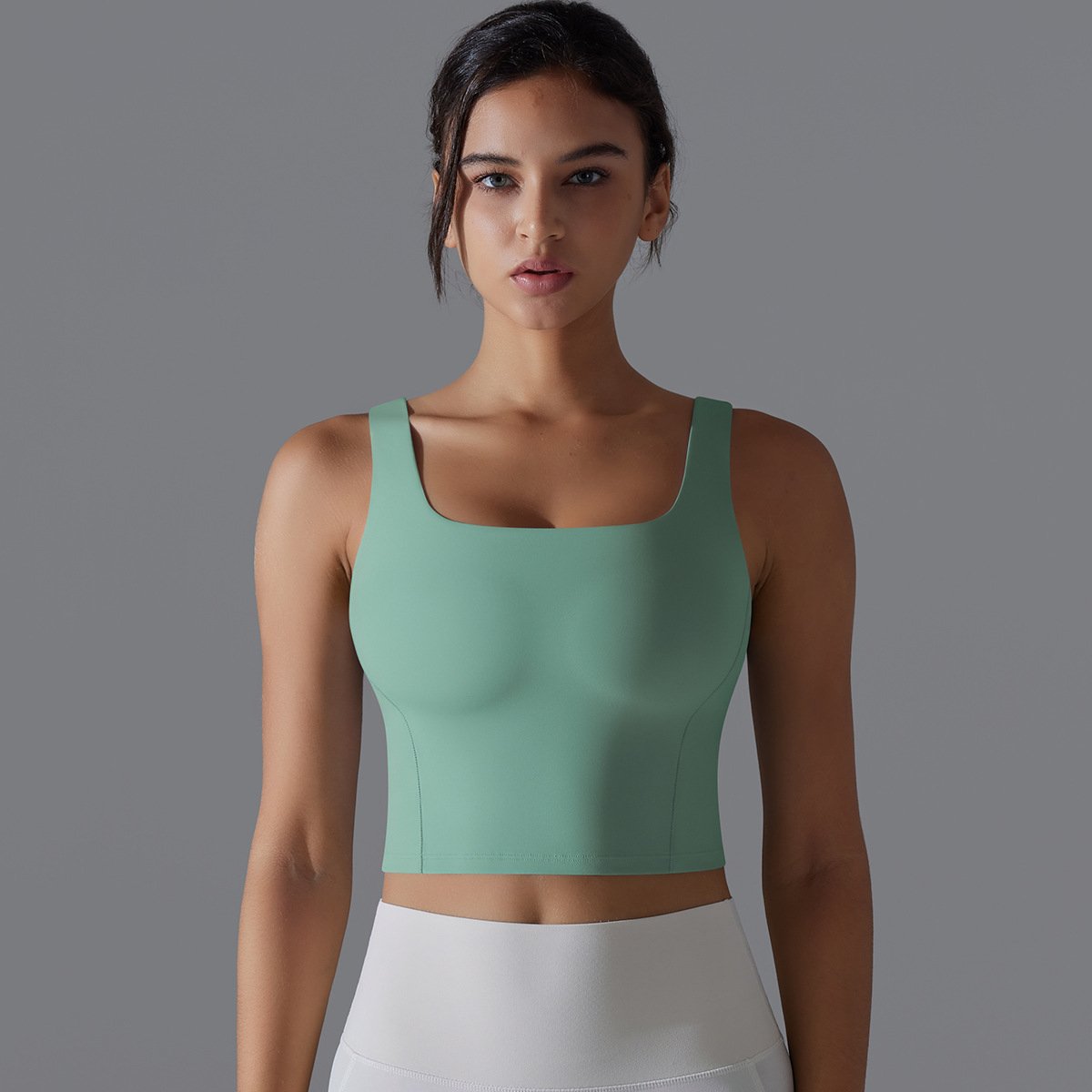 Womens Fitness Workout 80%Nylon 20%Spandex Tank Top Y-7058 print logo 5