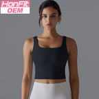 Womens Fitness Workout 80%Nylon 20%Spandex Tank Top Y-7058 print logo 22