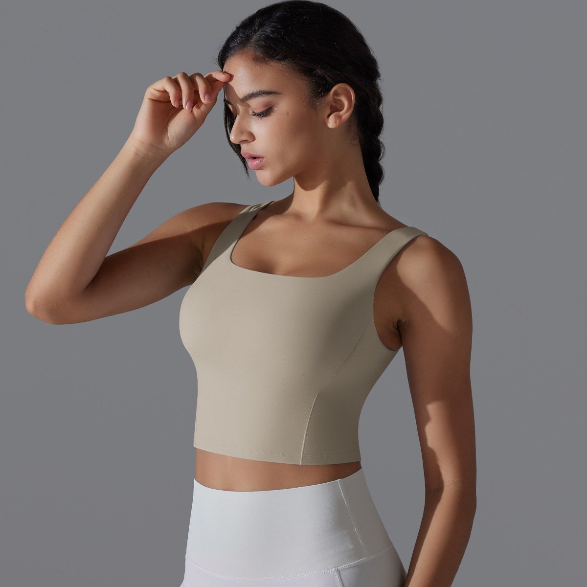 Womens Fitness Workout 80%Nylon 20%Spandex Tank Top Y-7058 print logo 46