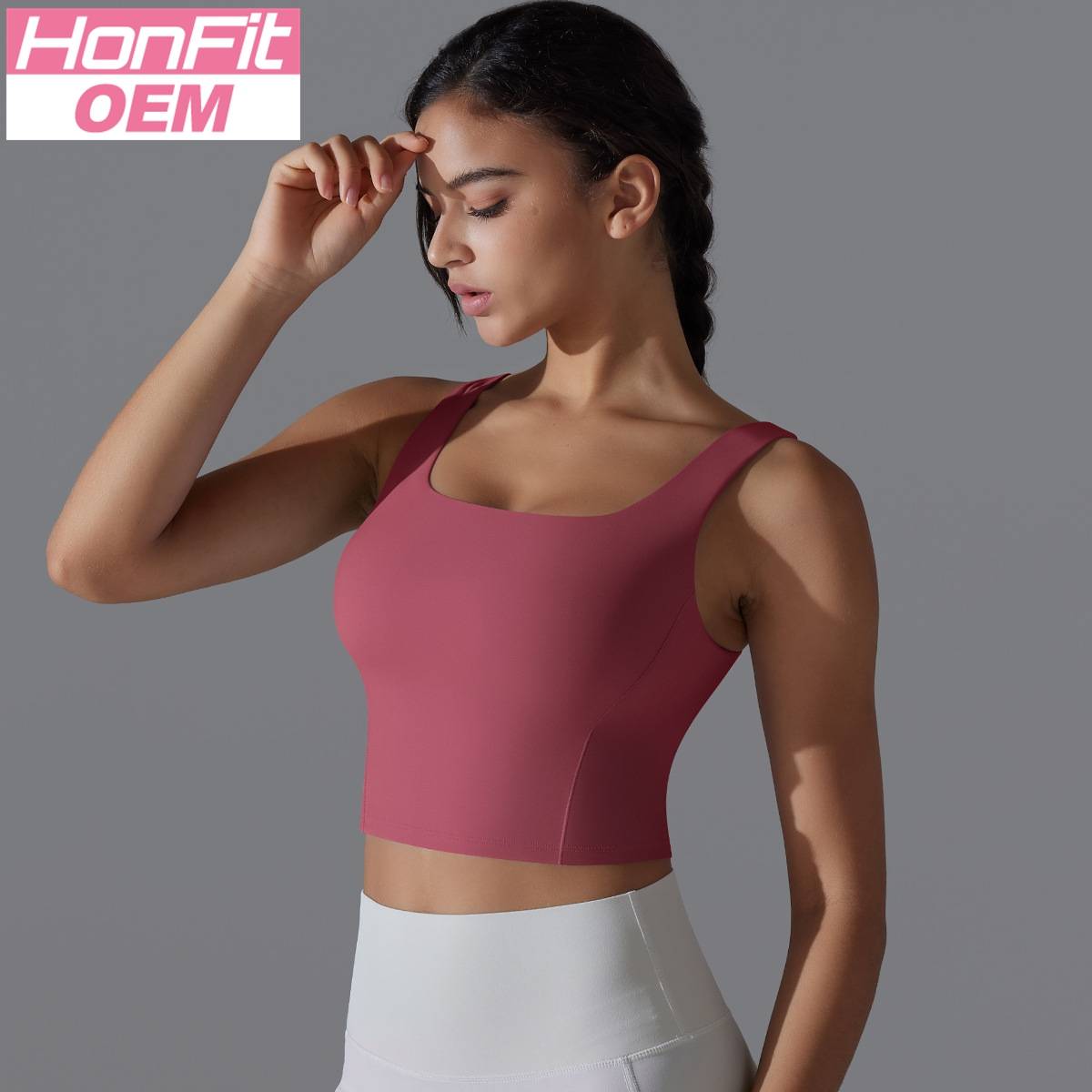 Womens Fitness Workout 80%Nylon 20%Spandex Tank Top Y-7058 print logo 23