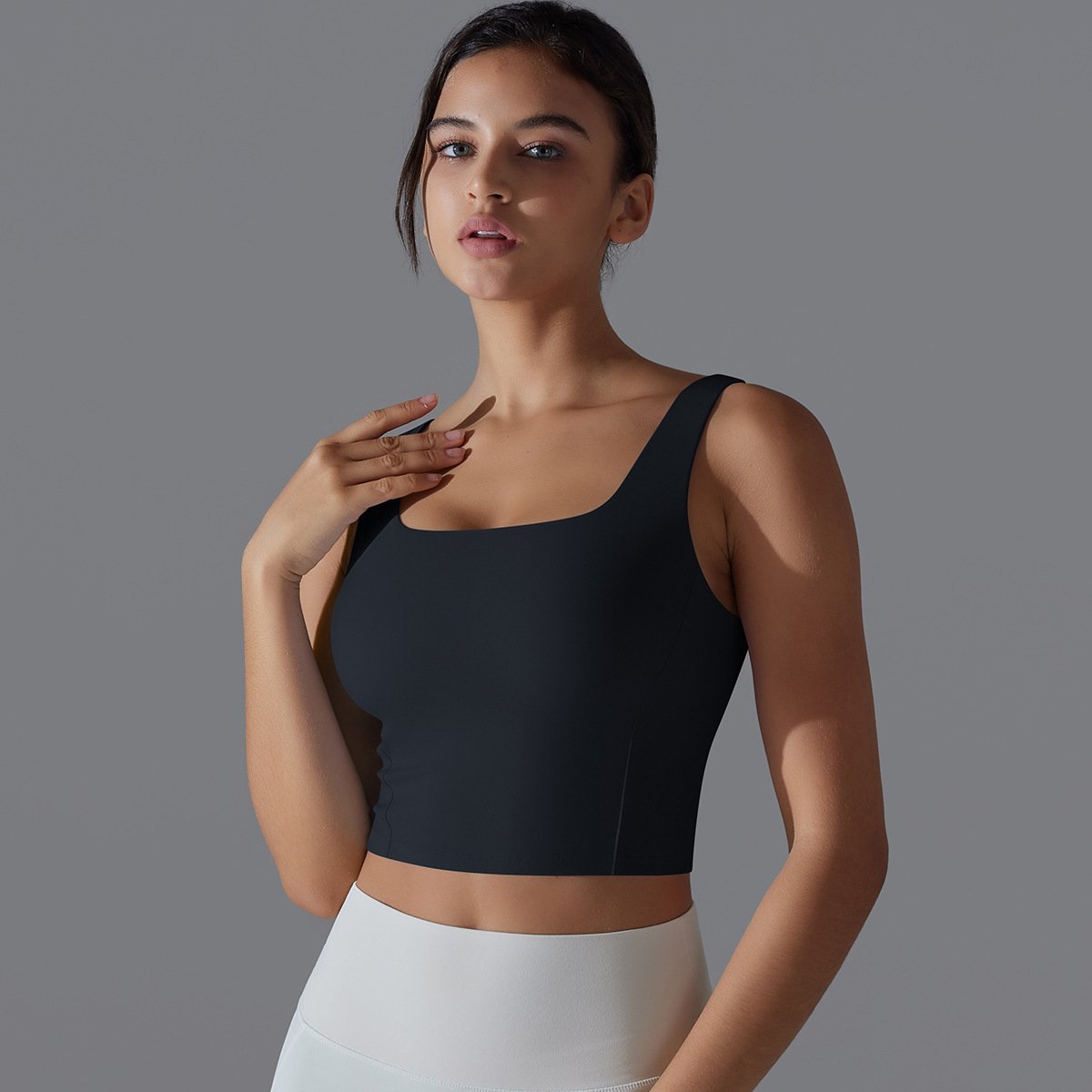 Womens Fitness Workout 80%Nylon 20%Spandex Tank Top Y-7058 print logo 39