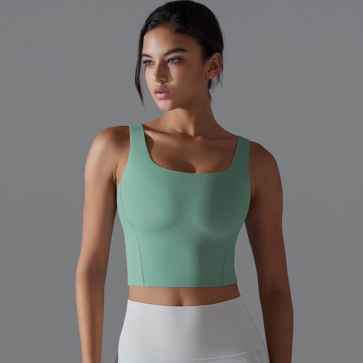 Womens Fitness Workout 80%Nylon 20%Spandex Tank Top Y-7058 print logo 32