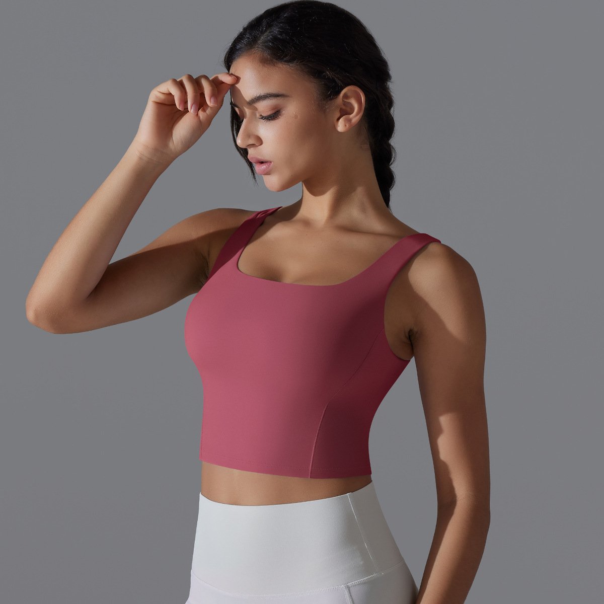 Womens Fitness Workout 80%Nylon 20%Spandex Tank Top Y-7058 print logo 56