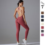 Womens Yoga Sportswear 80% nylon 20% spandex Jumpsuit Y-7065 print logo 10
