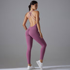 Womens Yoga Sportswear 80% nylon 20% spandex Jumpsuit Y-7065 print logo 6