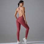 Womens Yoga Sportswear 80% nylon 20% spandex Jumpsuit Y-7065 print logo 62
