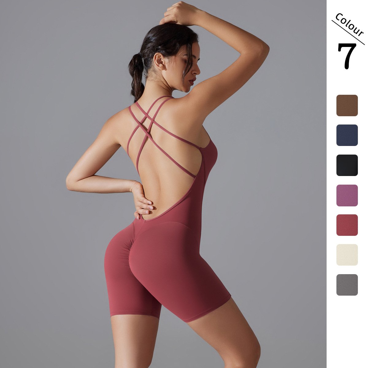 Womens Training Yoga 80% nylon 20% spandex Bodysuit Y-7066 print logo 10