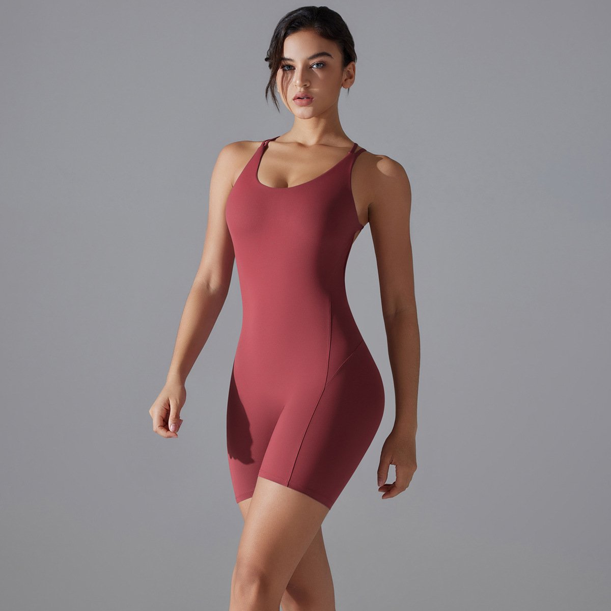 Womens Training Yoga 80% nylon 20% spandex Bodysuit Y-7066 print logo 12