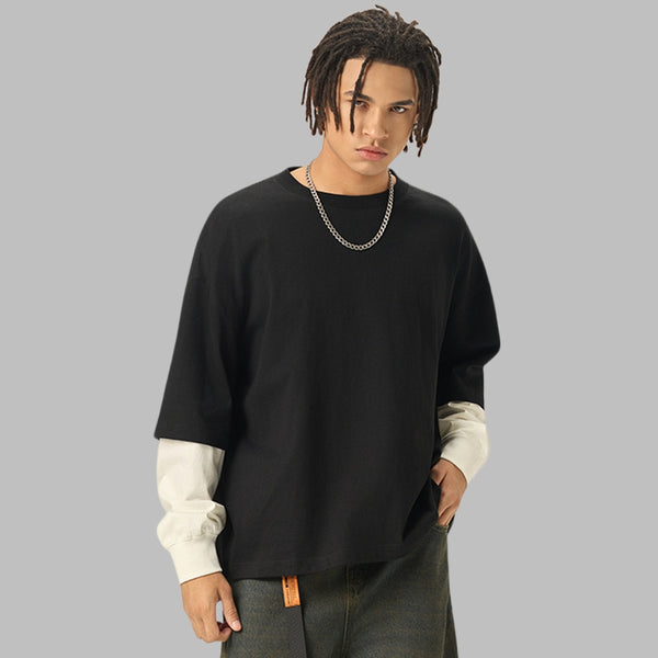Mens Oversized 100%cotton LONG SLEEVE Shirts Y6312 - Honfitwear