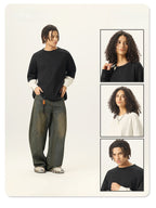 Mens Oversized 100%cotton LONG SLEEVE Shirts Y6312