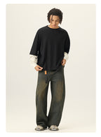 Mens Oversized 100%cotton LONG SLEEVE Shirts Y6312