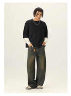 Mens Oversized 100%cotton LONG SLEEVE Shirts Y6312