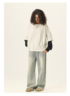 Mens Oversized 100%cotton LONG SLEEVE Shirts Y6312