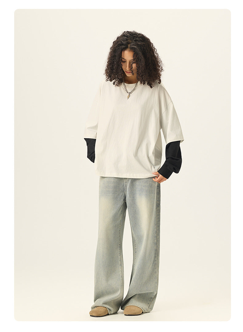 Mens Oversized 100%cotton LONG SLEEVE Shirts Y6312