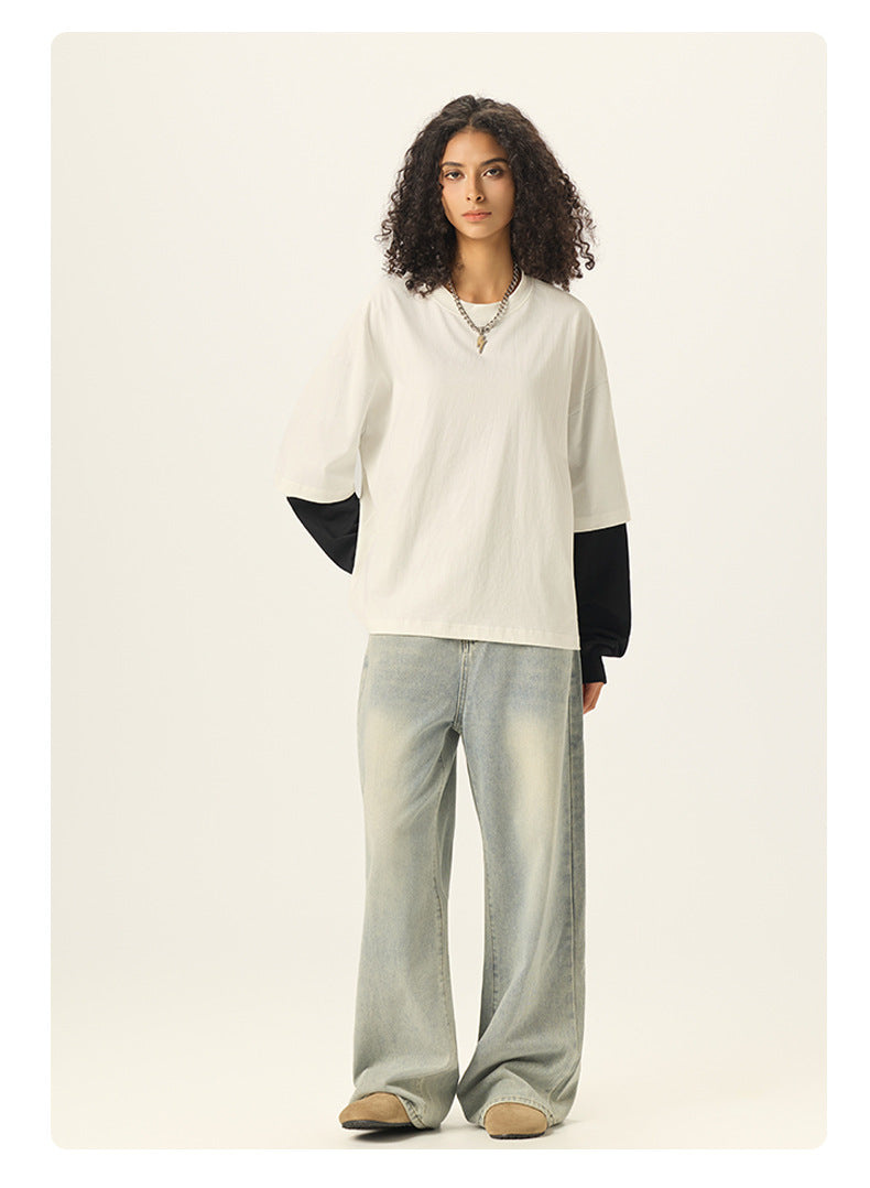 Mens Oversized 100%cotton LONG SLEEVE Shirts Y6312