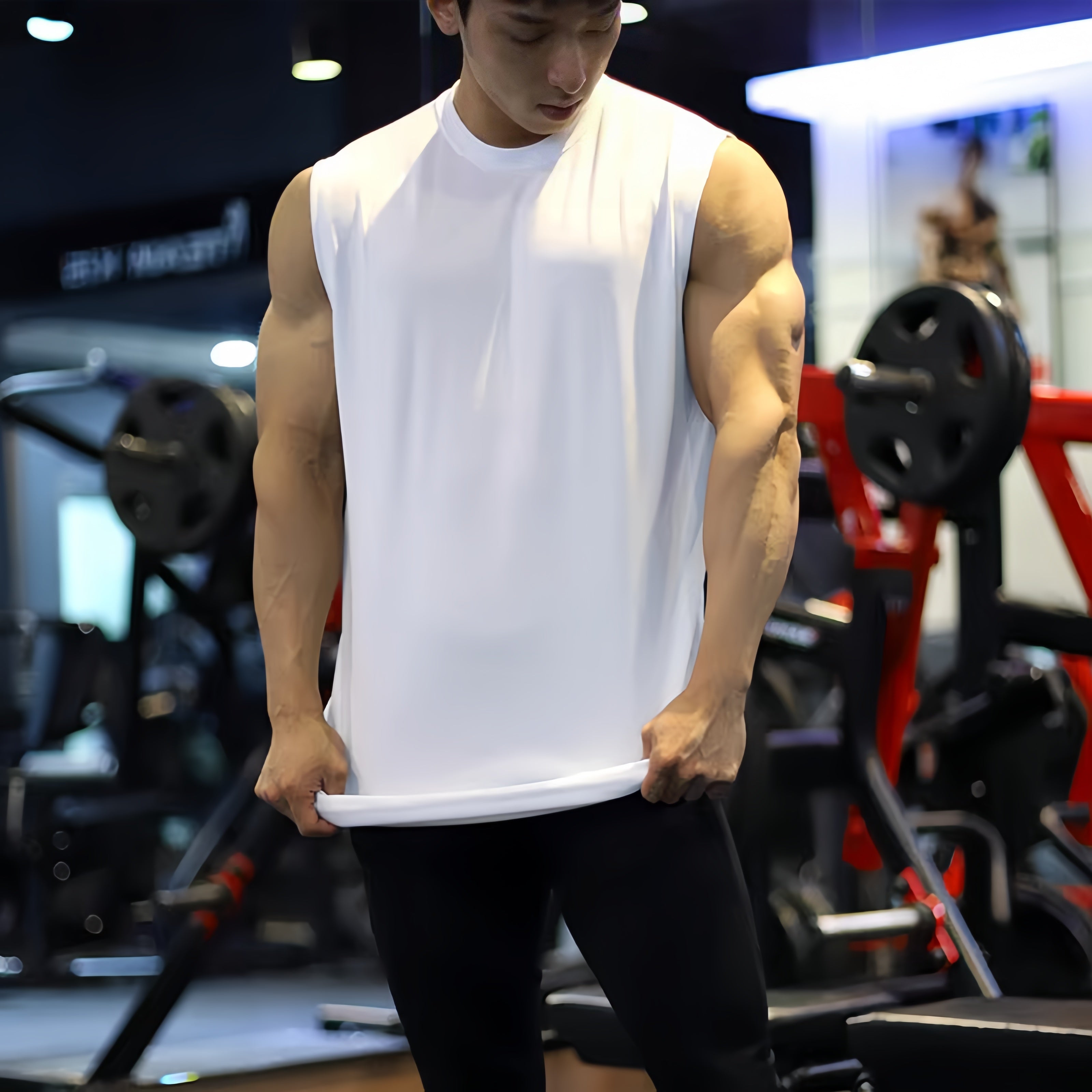 Mens Gym Training 95%cotton5%Spandex Tank Top YB009