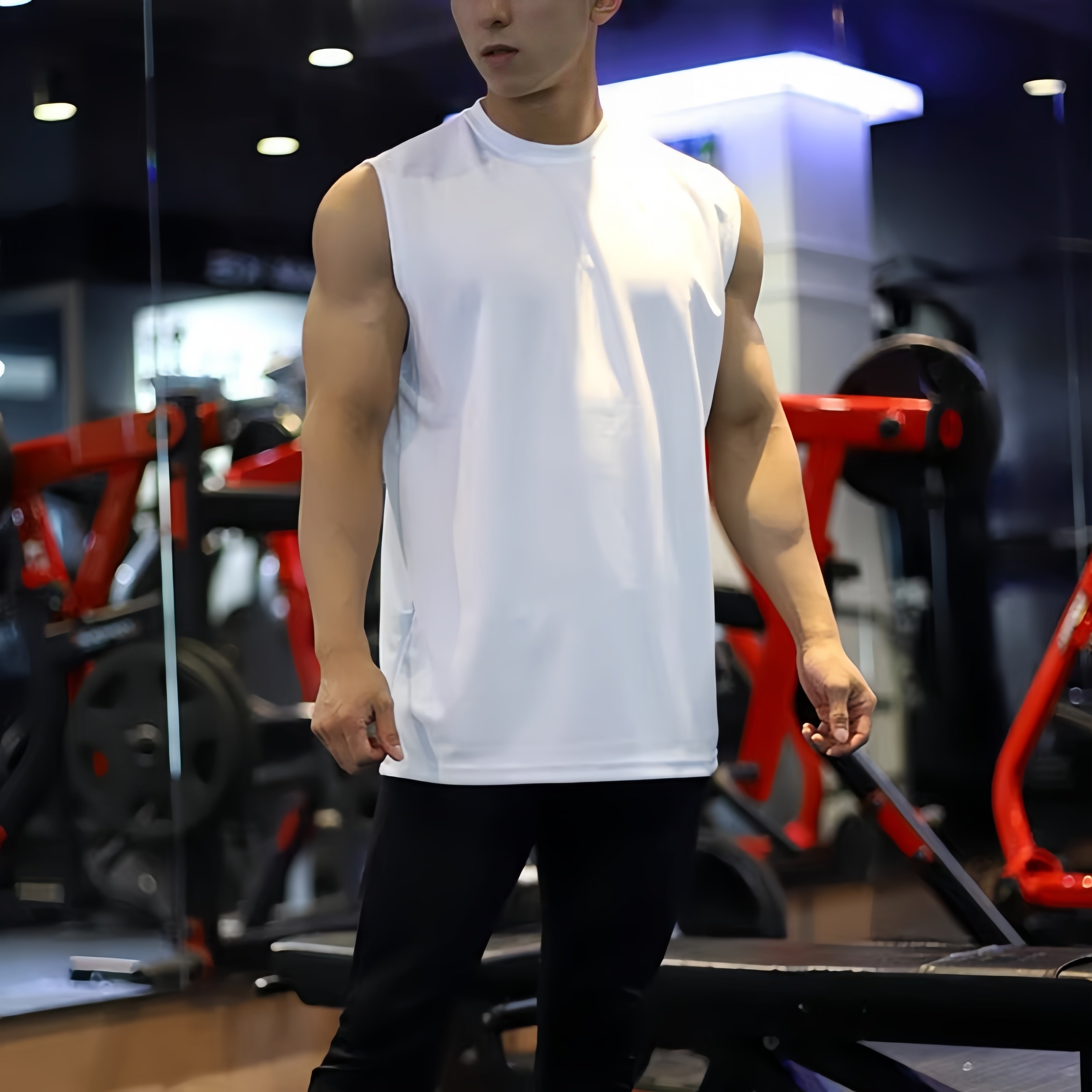 Mens Gym Training 95%cotton5%Spandex Tank Top YB009