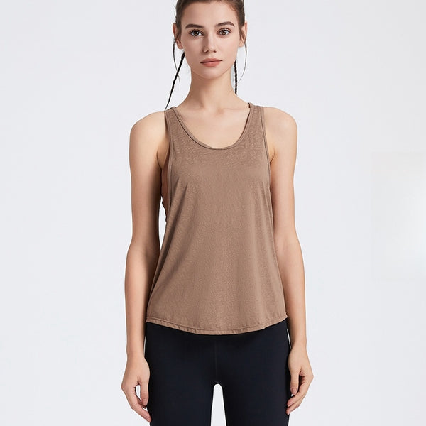 Womens Activewear Yoga 87%Nylon 13%spandex Tank Top YB208 - Honfitwear
