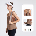 Womens Activewear Yoga 87%Nylon 13%spandex Tank Top YB208