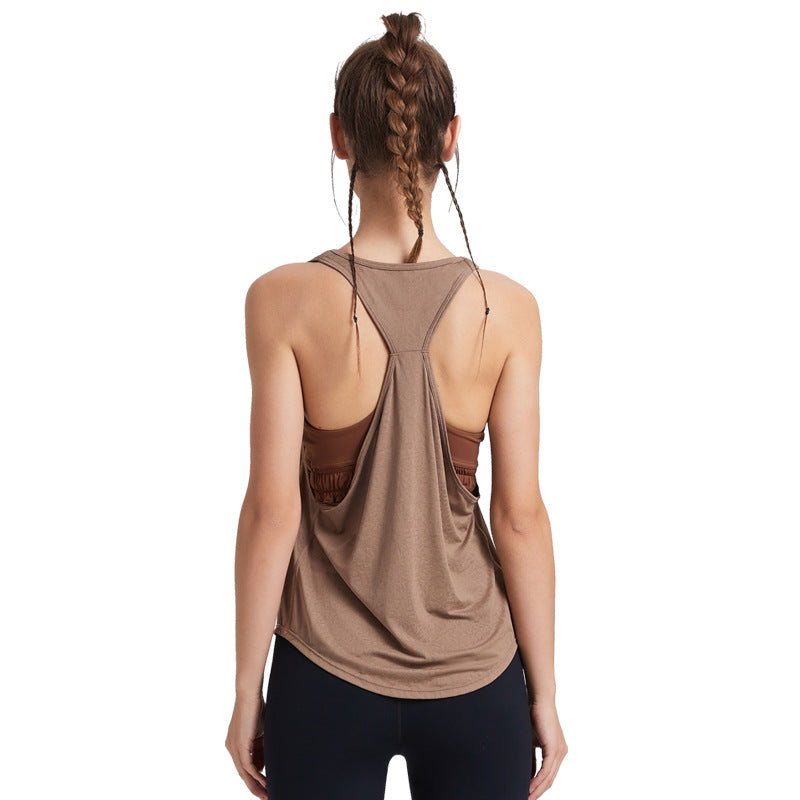 Womens Activewear Yoga 87%Nylon 13%spandex Tank Top YB208