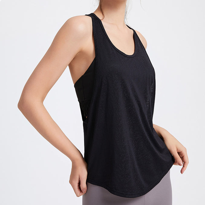 Womens Activewear Yoga 87%Nylon 13%spandex Tank Top YB208