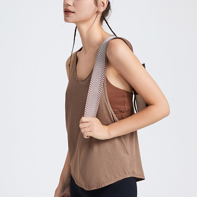 Womens Activewear Yoga 87%Nylon 13%spandex Tank Top YB208