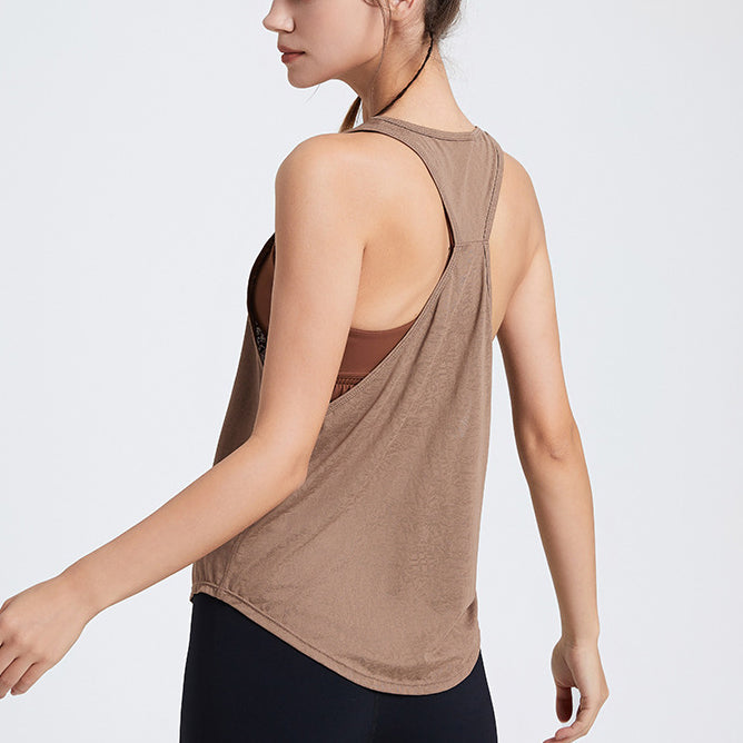 Womens Activewear Yoga 87%Nylon 13%spandex Tank Top YB208