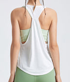 Womens Activewear Yoga 87%Nylon 13%spandex Tank Top YB208