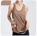 Womens Activewear Yoga 87%Nylon 13%spandex Tank Top YB208