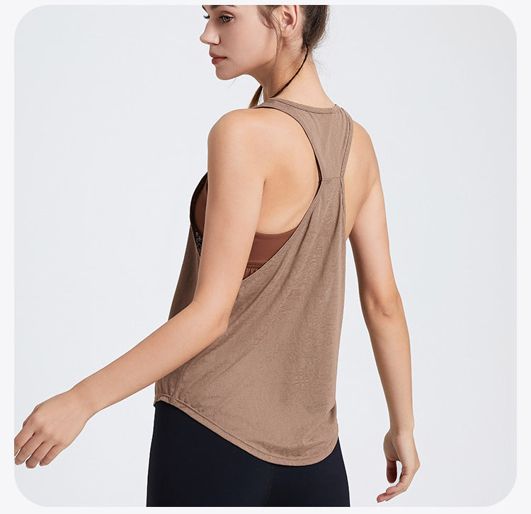 Womens Activewear Yoga 87%Nylon 13%spandex Tank Top YB208