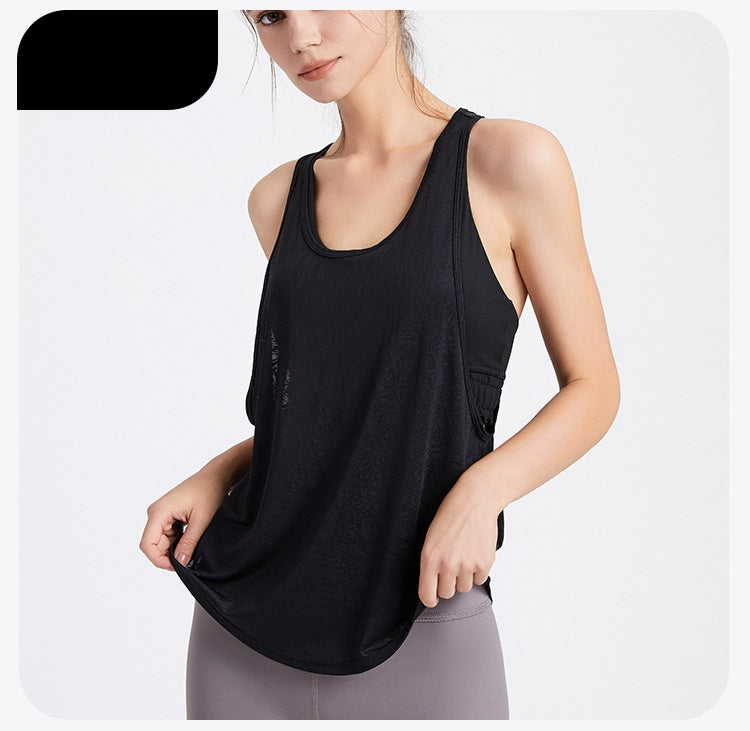 Womens Activewear Yoga 87%Nylon 13%spandex Tank Top YB208