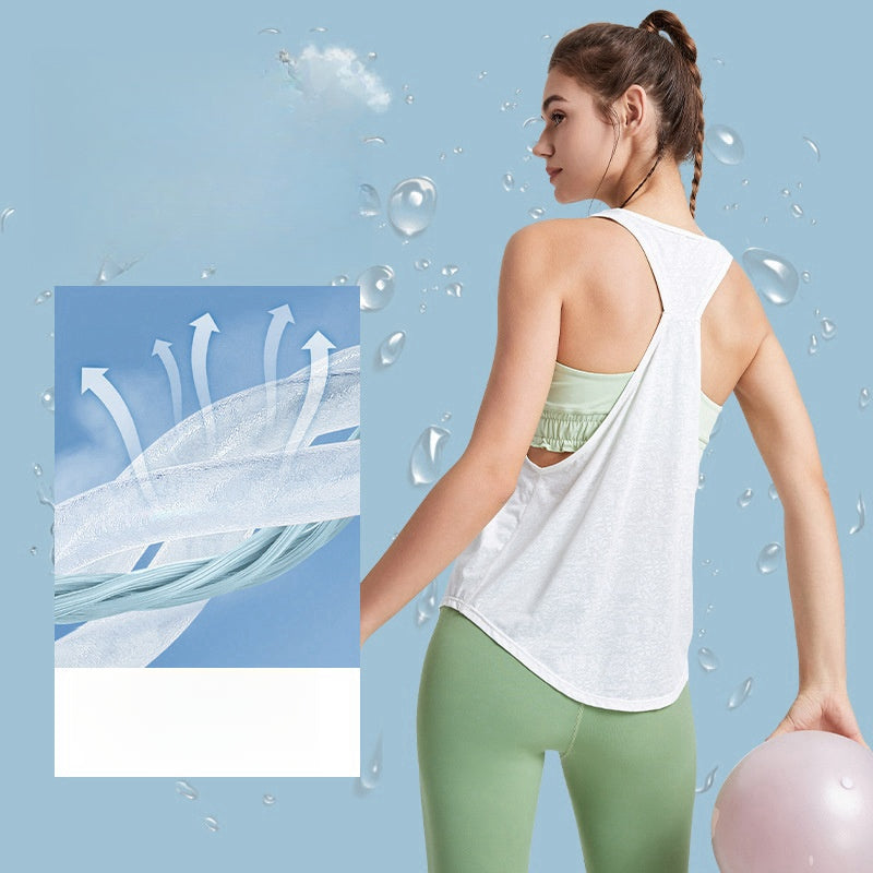 Womens Activewear Yoga 87%Nylon 13%spandex Tank Top YB208