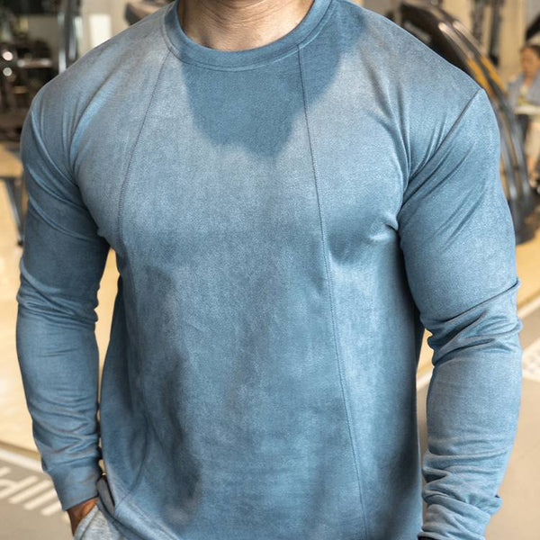 Mens Casual Sportswear 95%polyester 5%spandex Long Sleeve Shirt YH-CX17 print logo 1