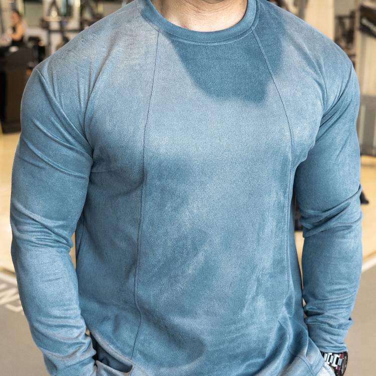 Mens Casual Sportswear 95%polyester 5%spandex Long Sleeve Shirt YH-CX17 print logo 9
