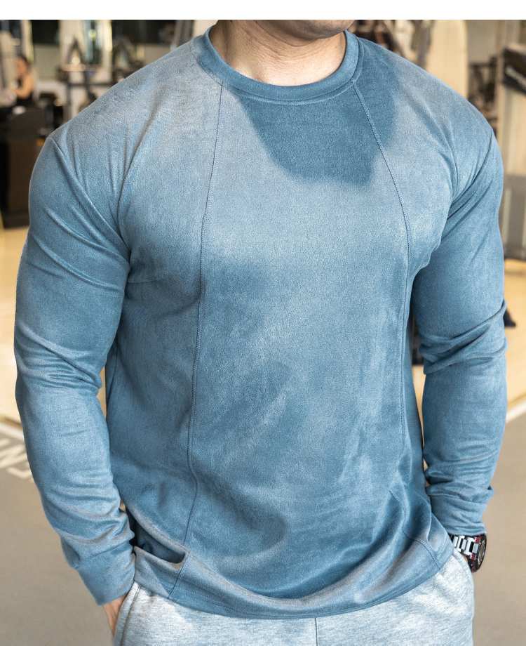 Mens Casual Sportswear 95%polyester 5%spandex Long Sleeve Shirt YH-CX17 print logo 25