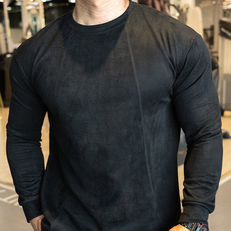 Mens Casual Sportswear 95%polyester 5%spandex Long Sleeve Shirt YH-CX17 print logo 17
