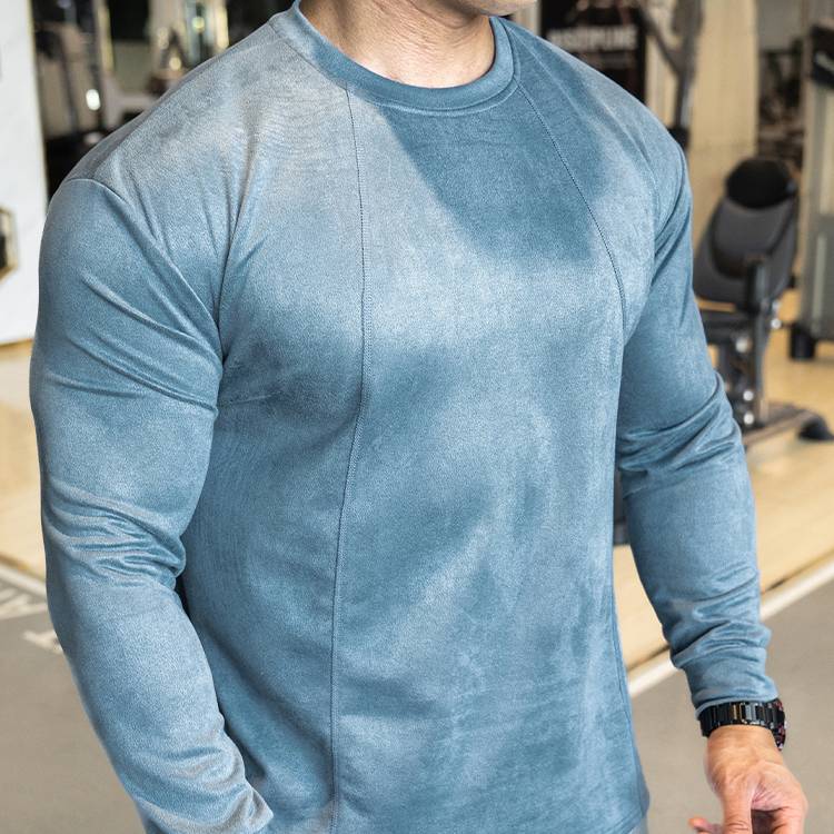 Mens Casual Sportswear 95%polyester 5%spandex Long Sleeve Shirt YH-CX17 print logo 13