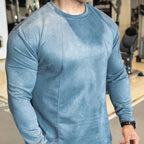 Mens Casual Sportswear 95%polyester 5%spandex Long Sleeve Shirt YH-CX17 print logo 13