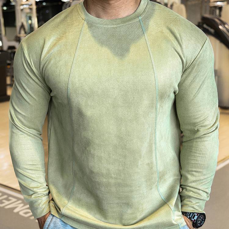 Mens Casual Sportswear 95%polyester 5%spandex Long Sleeve Shirt YH-CX17 print logo 21