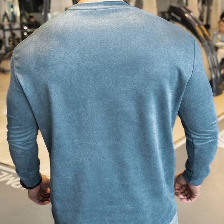 Mens Casual Sportswear 95%polyester 5%spandex Long Sleeve Shirt YH-CX17 print logo 2